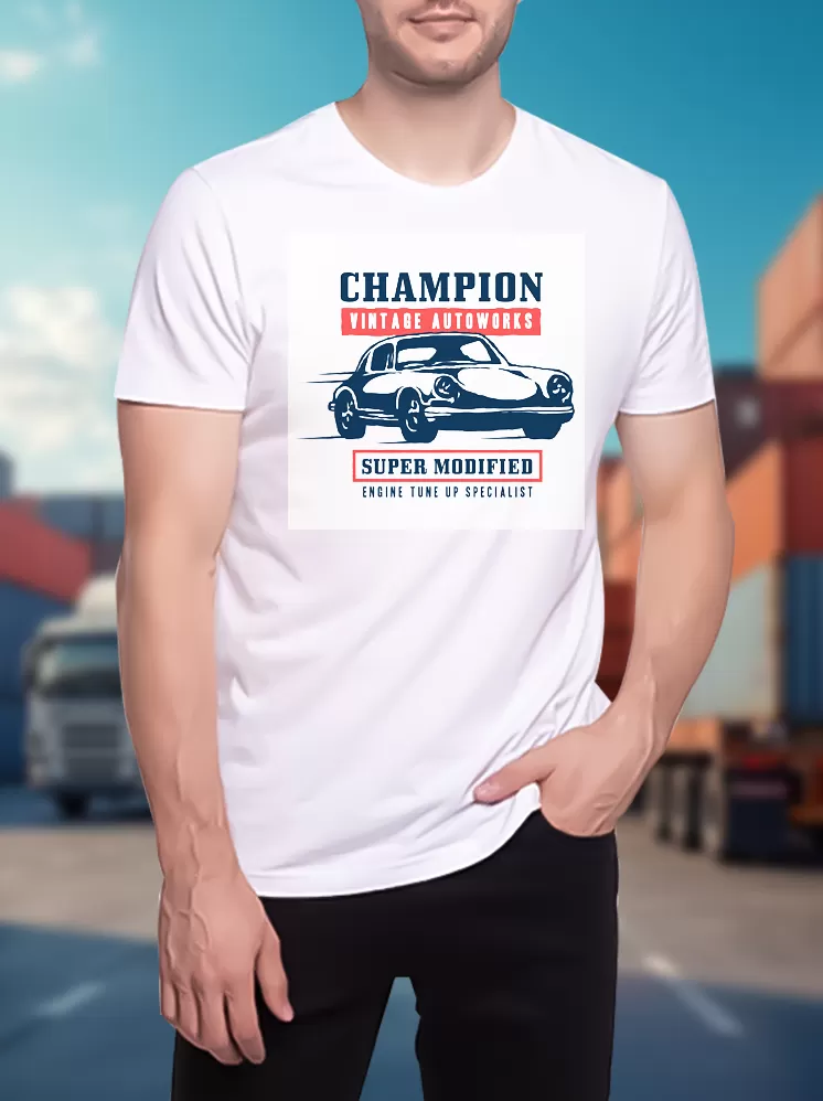 Mommyprint-Champion Vintage Autoworks print T-shirts
