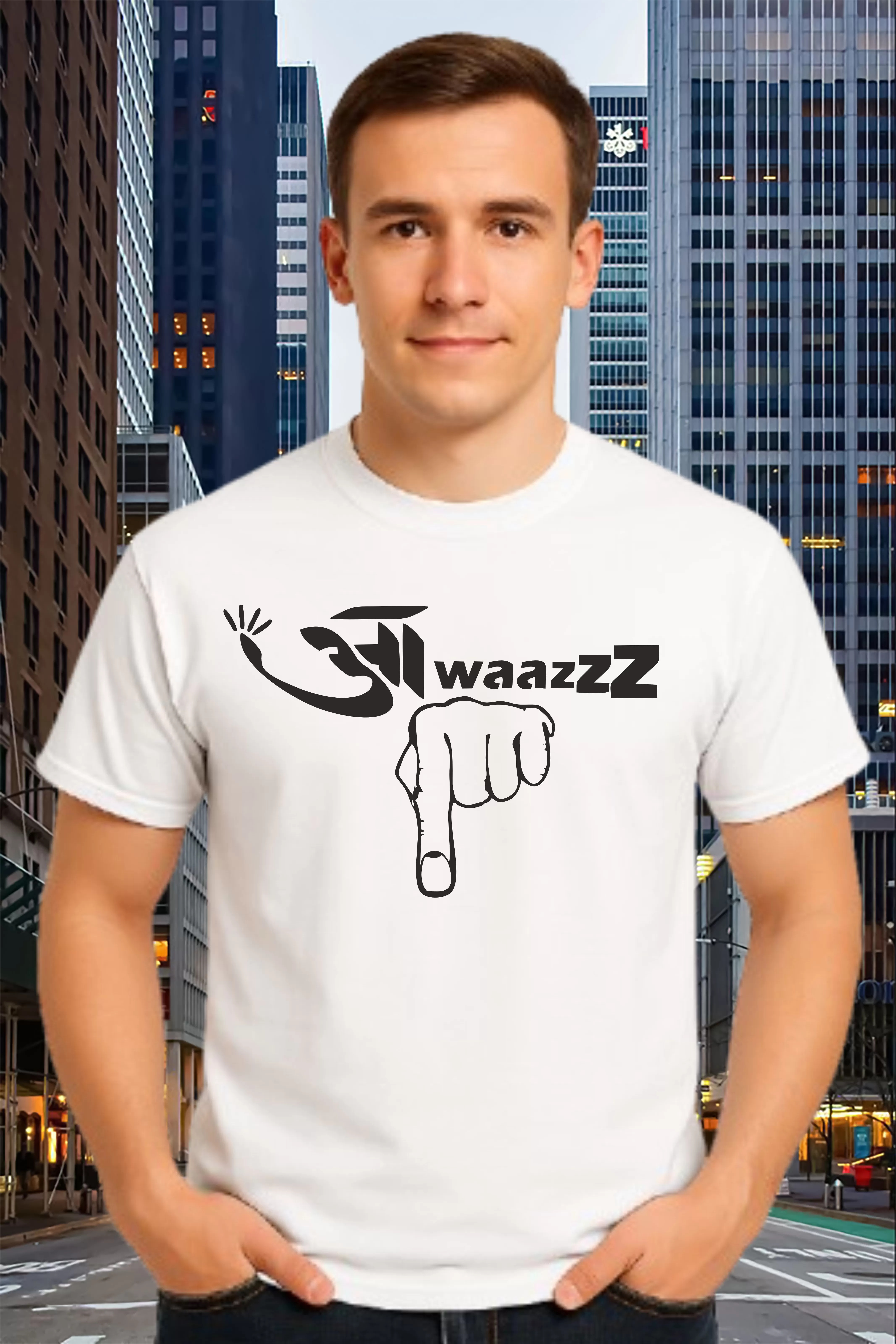 Awaaz thub prints logo white t-shirts