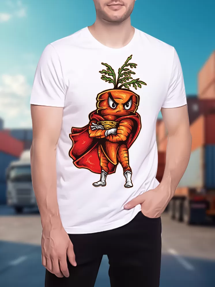 Carrot Cartoon Print T-shirts