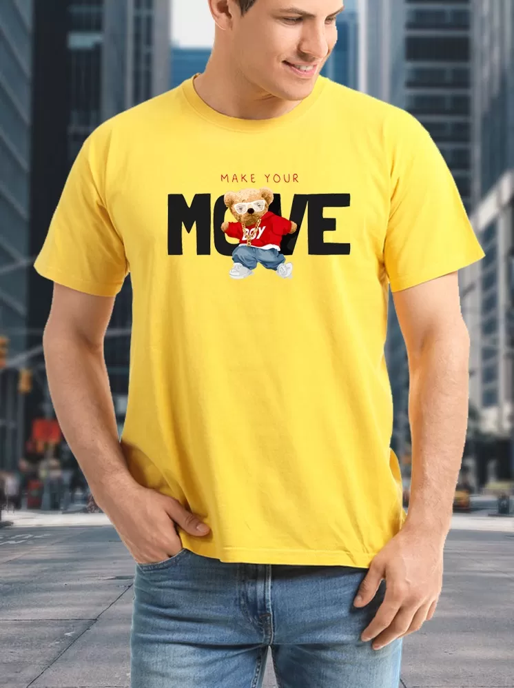 Make your Move Prints cartoon yellow t-shirts