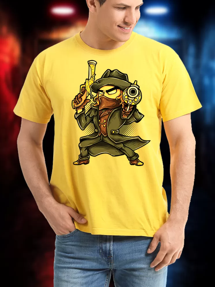 Yellow Deadshot Prints T-shirts