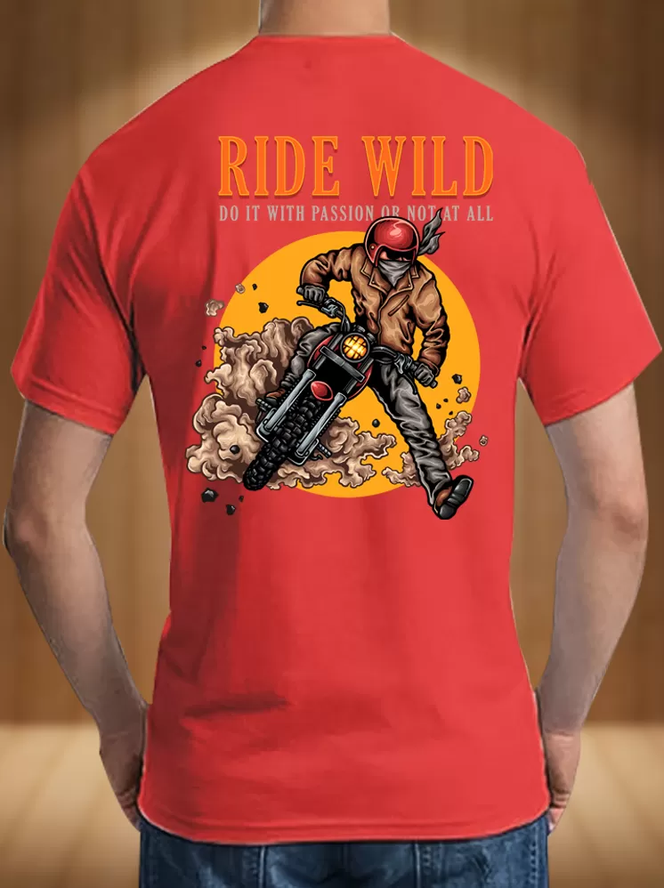 Ride with Devil Red color T-shirts