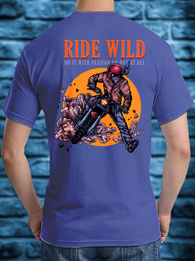 Ride with Devil Blue colorT-shirts