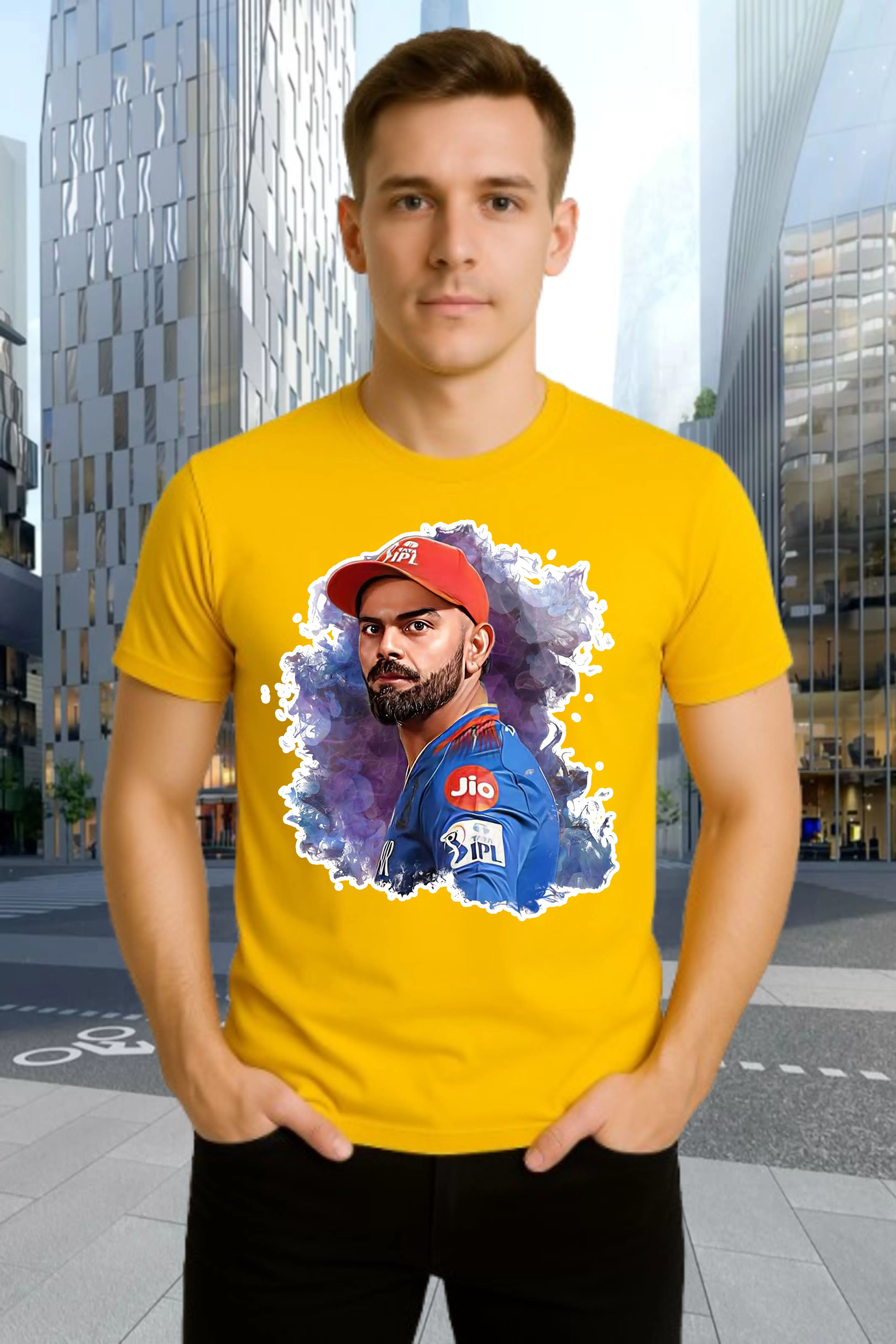 Shadow Identity yellow prints T-shirts