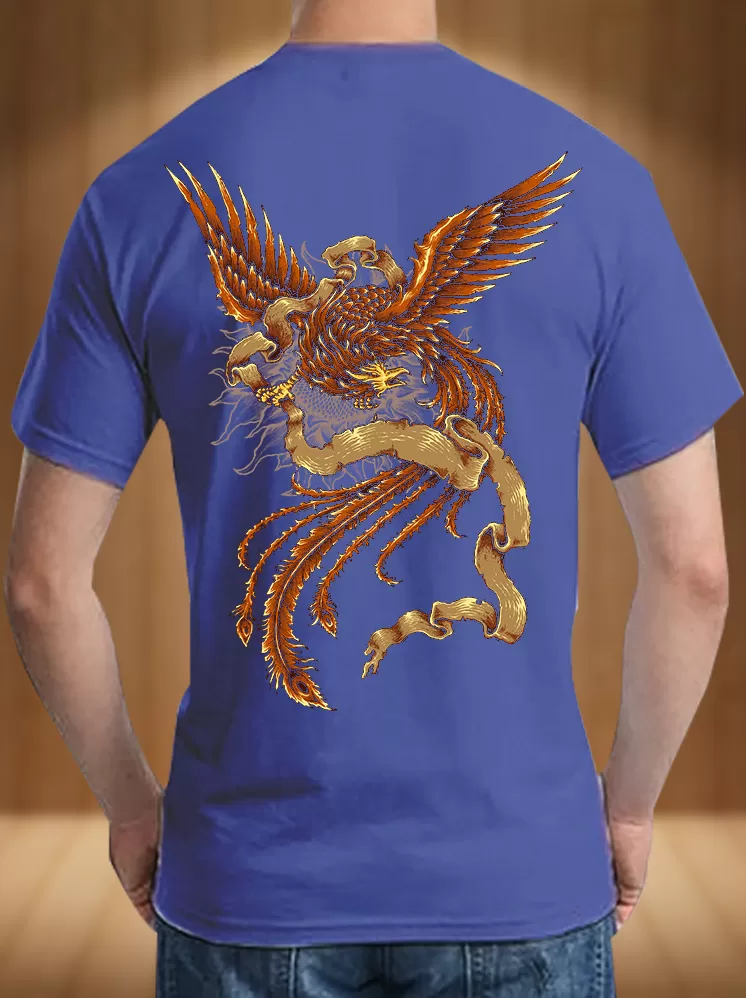 Garuda Print T-shirts Blue