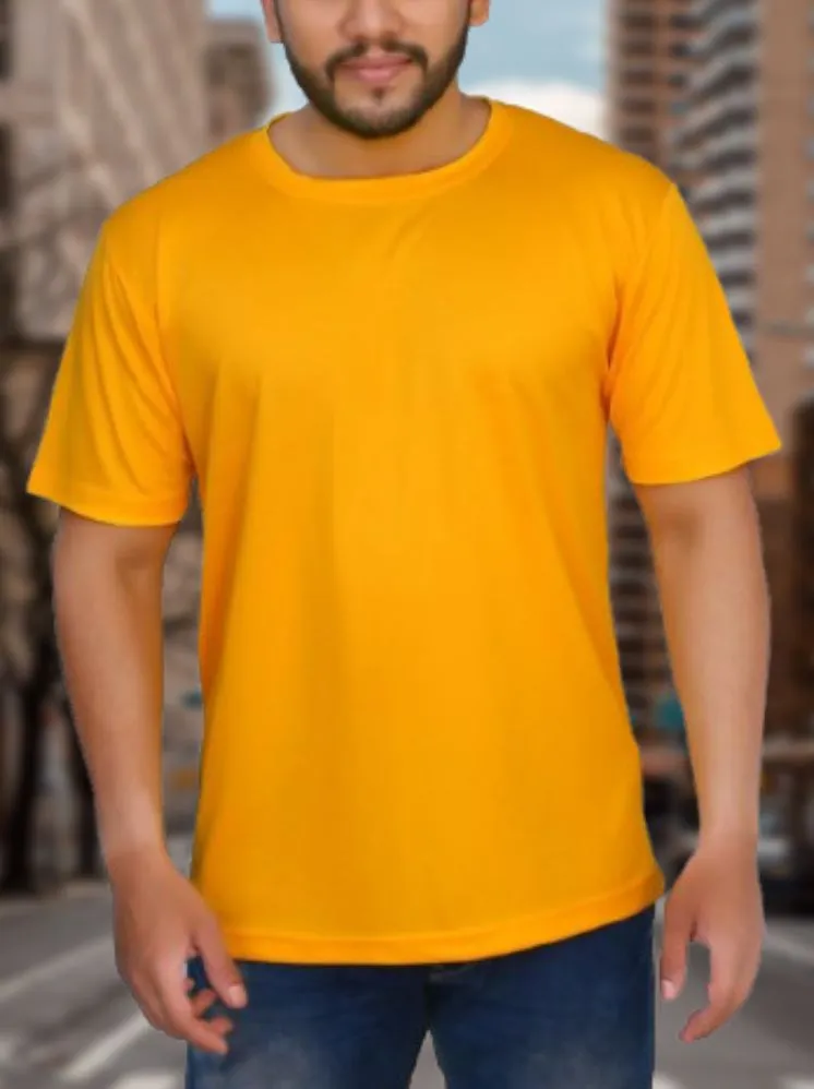 polyester Orange plain t shirts for men
