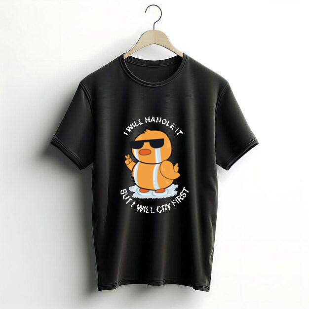 cartoon middle cartoon black prints T-shirts
